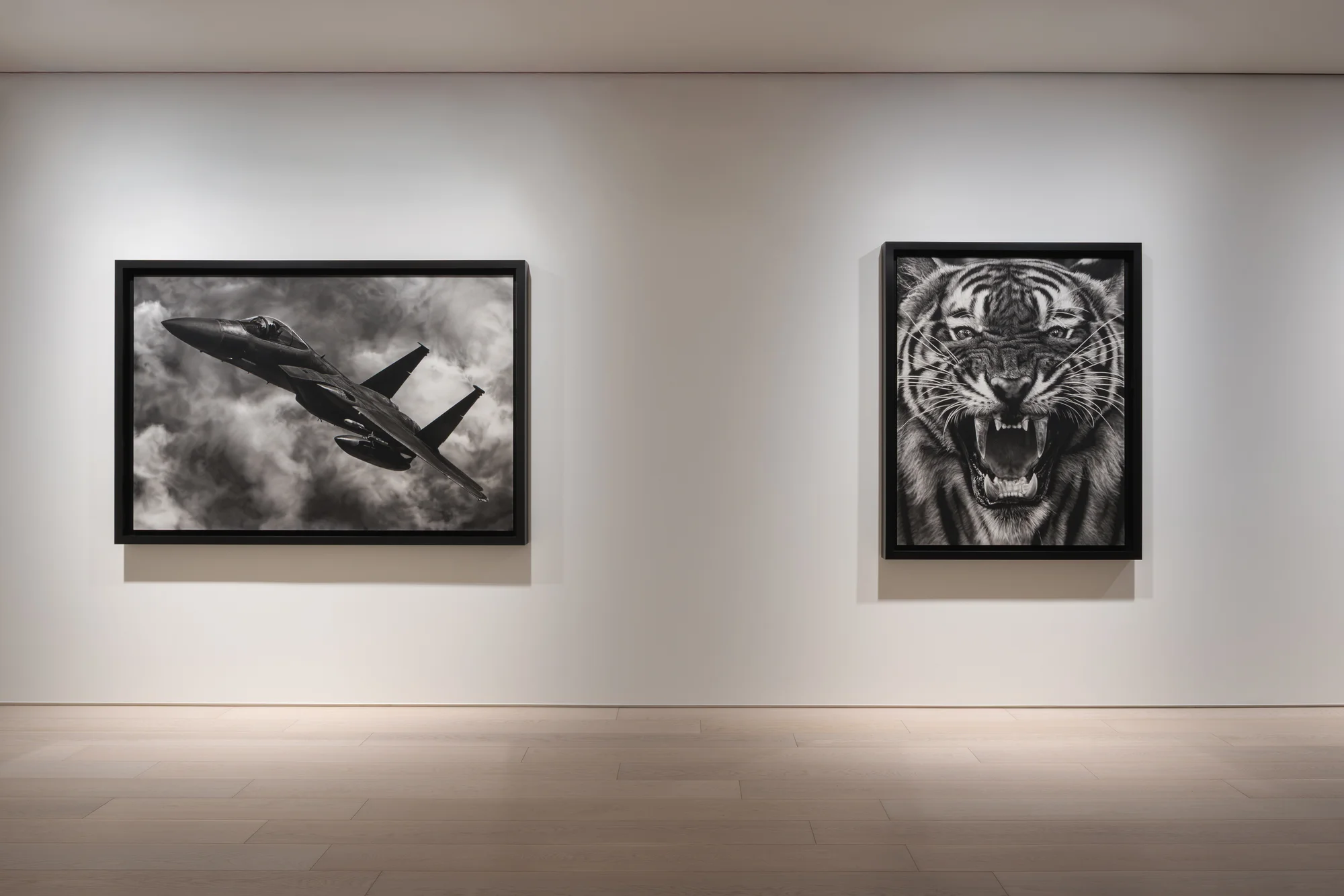 Installation view of Angels of the Maelstrom by Robert Longo