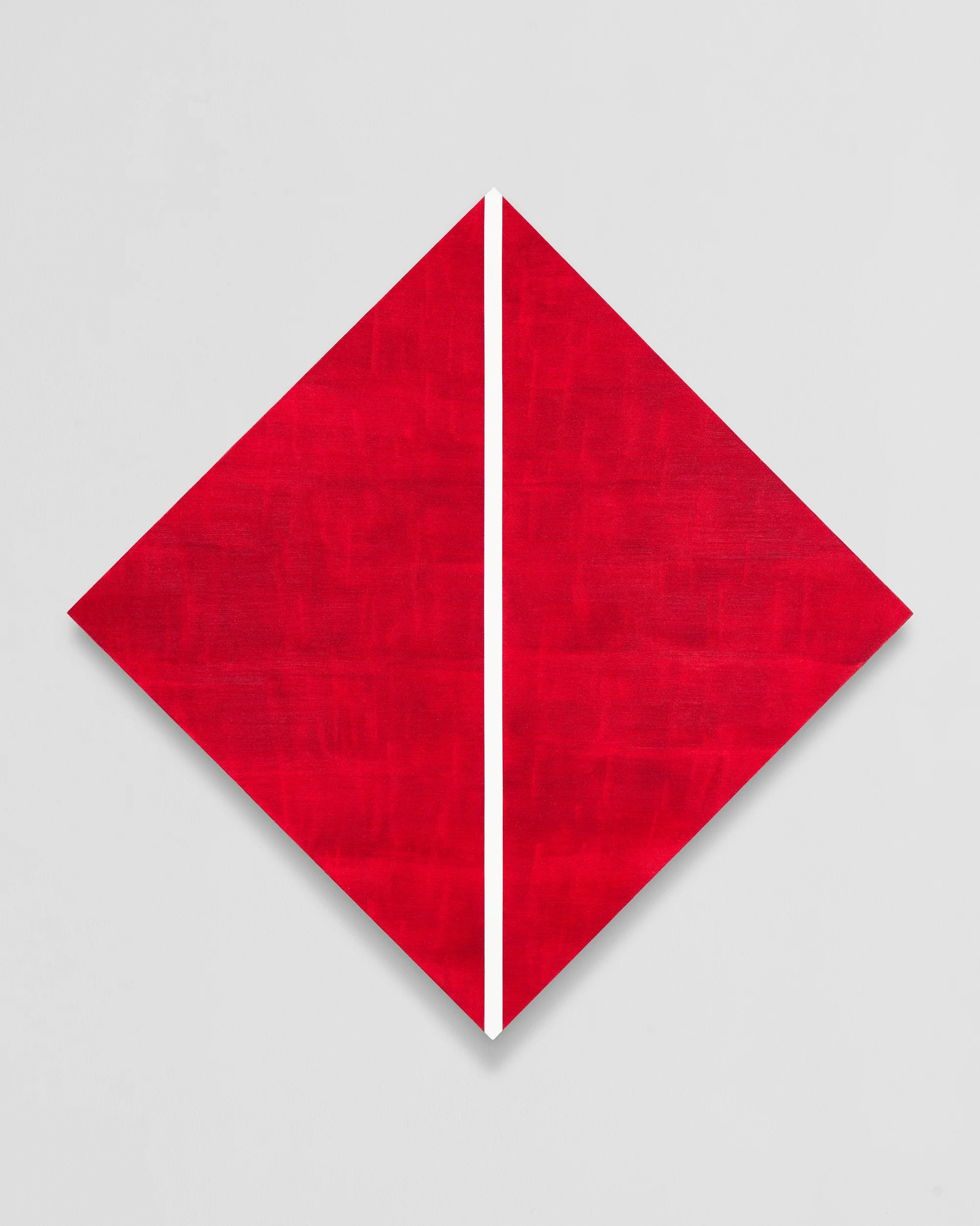 Untitled (Red Diamond with White Inner Band) by Mary Corse