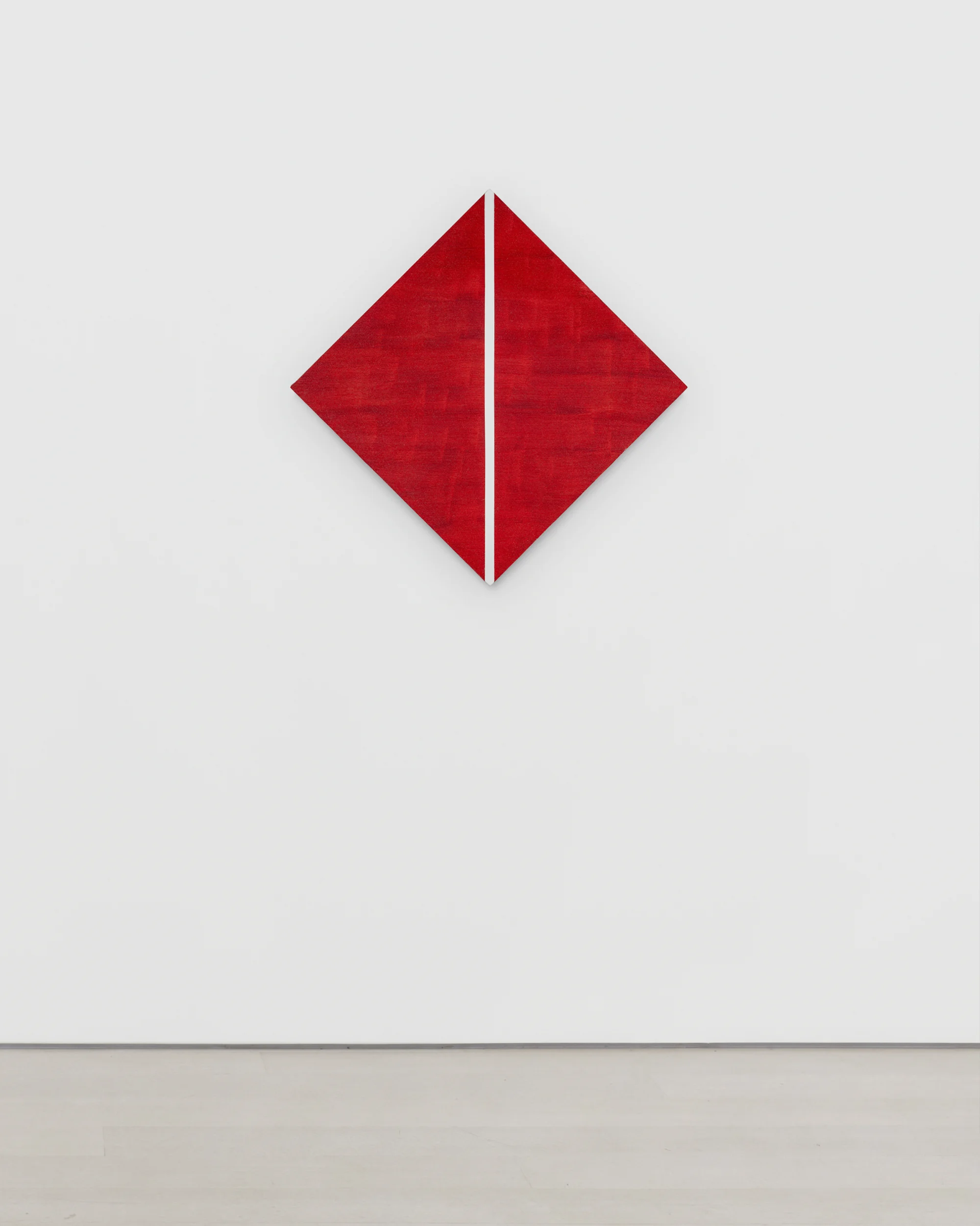 Untitled (Red Diamond with White Inner Band) by Mary Corse