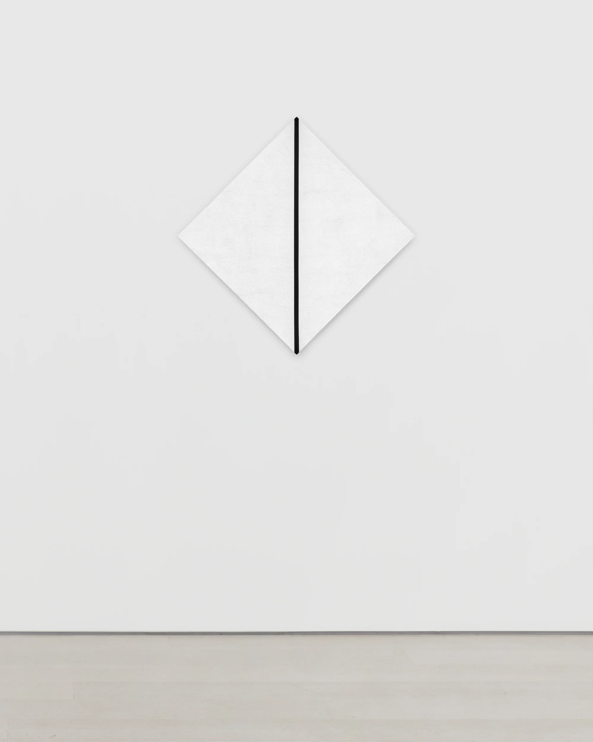 Untitled (White Diamond with Black Inner Band) by Mary Corse