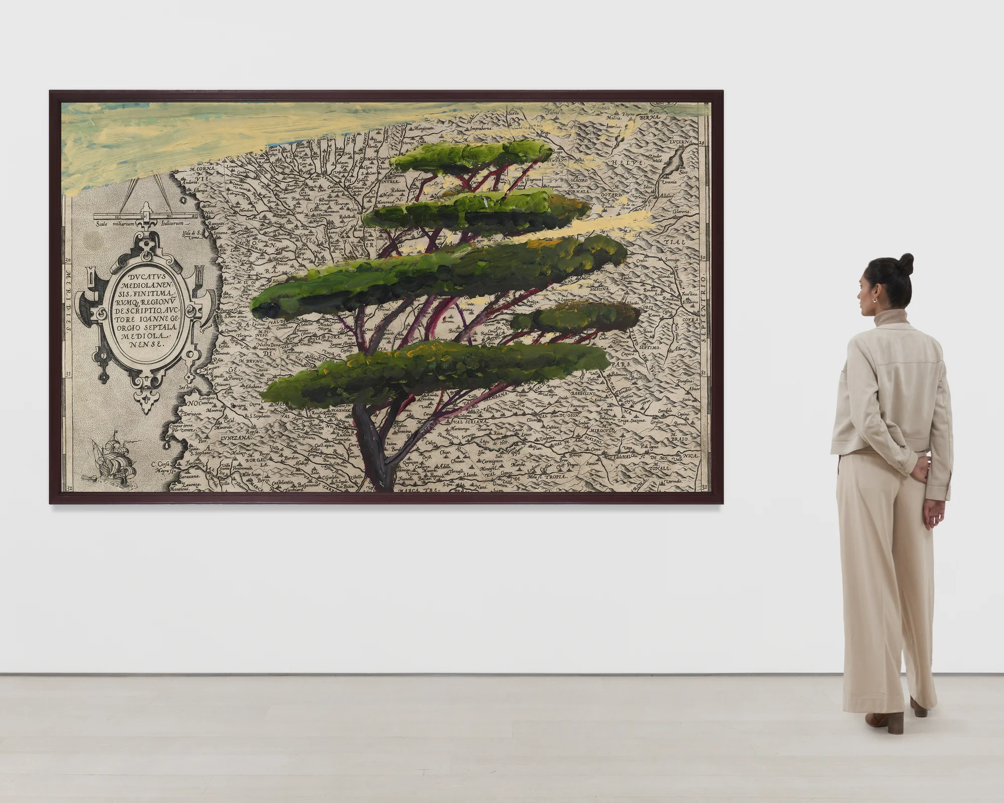 Portrait of Italy Through Its Trees Painting on Map XXI by Julian Schnabel
