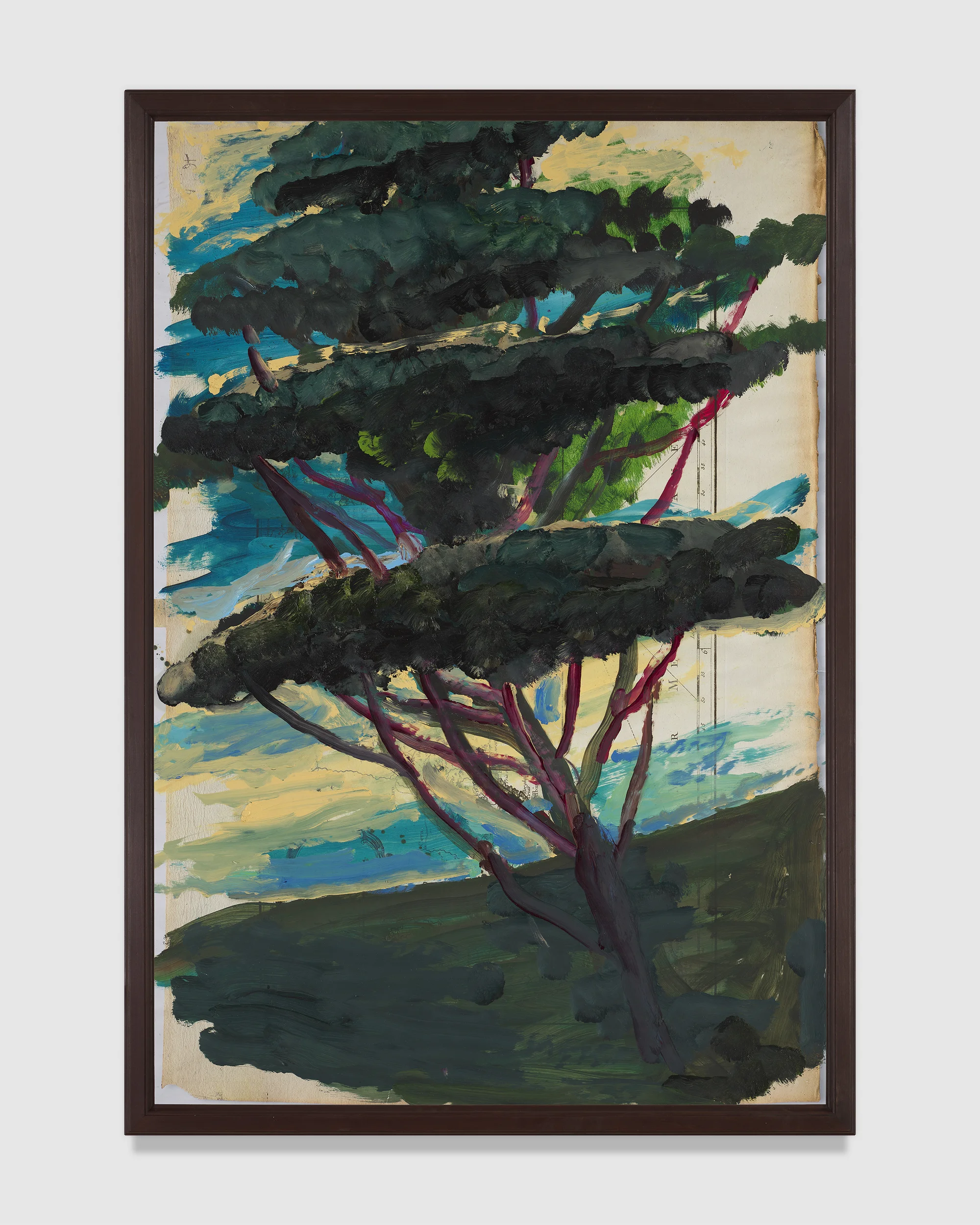 Portrait of Italy Through Its Trees Painting on Map XXIII by Julian Schnabel