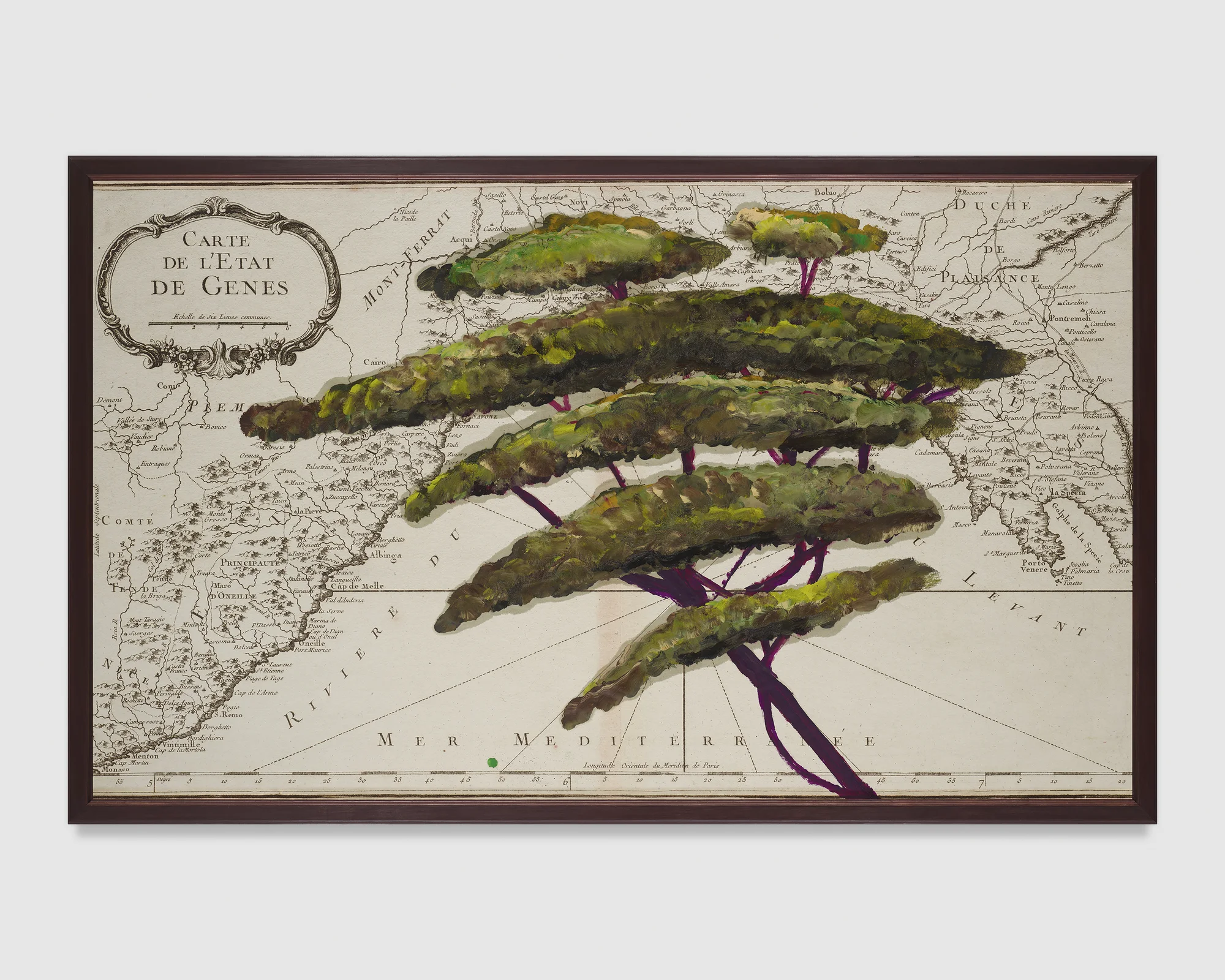 Portrait of Italy Through Its Trees Painting on Map VI by Julian Schnabel