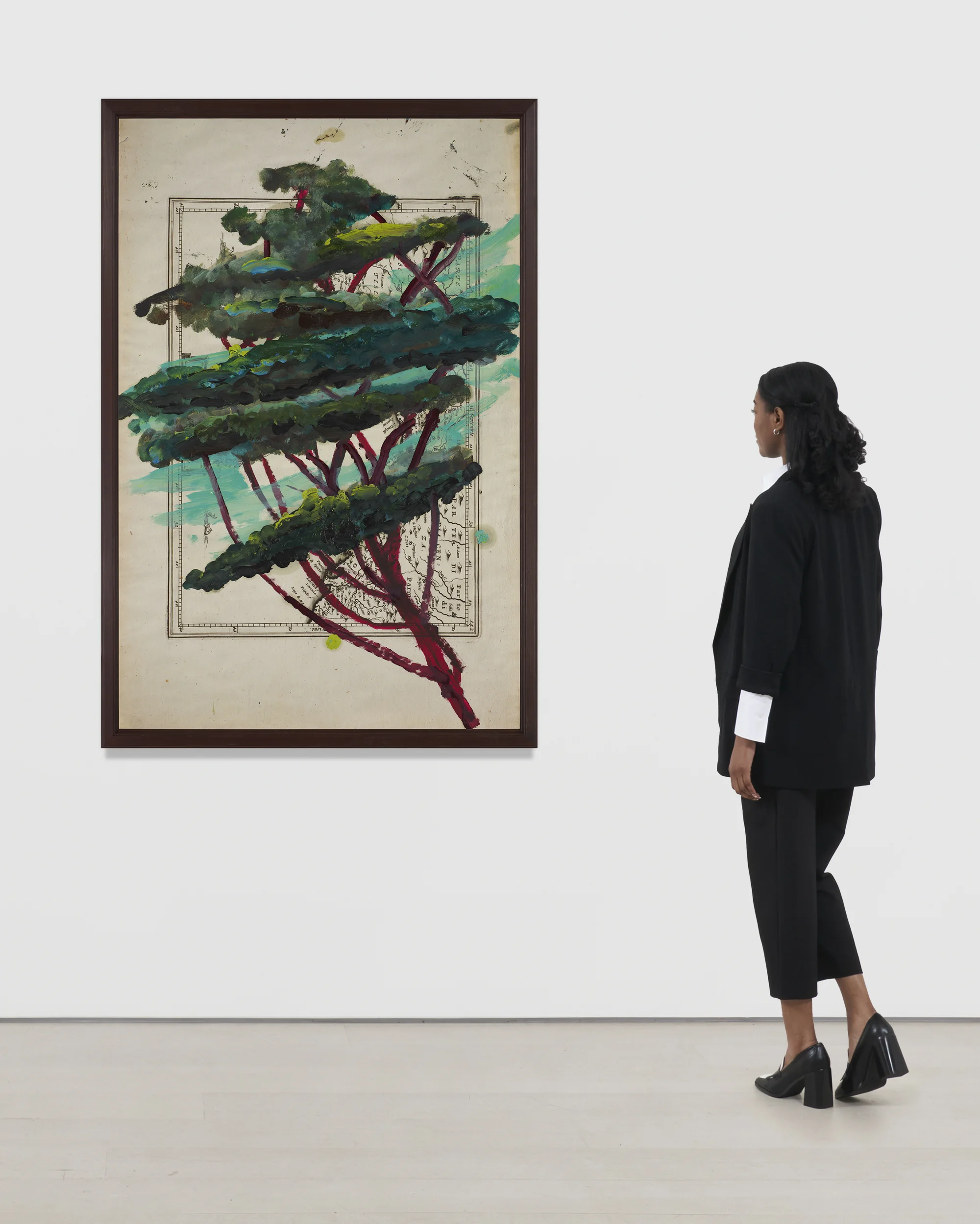 Portrait of Italy Through Its Trees Painting on Map XIX by Julian Schnabel