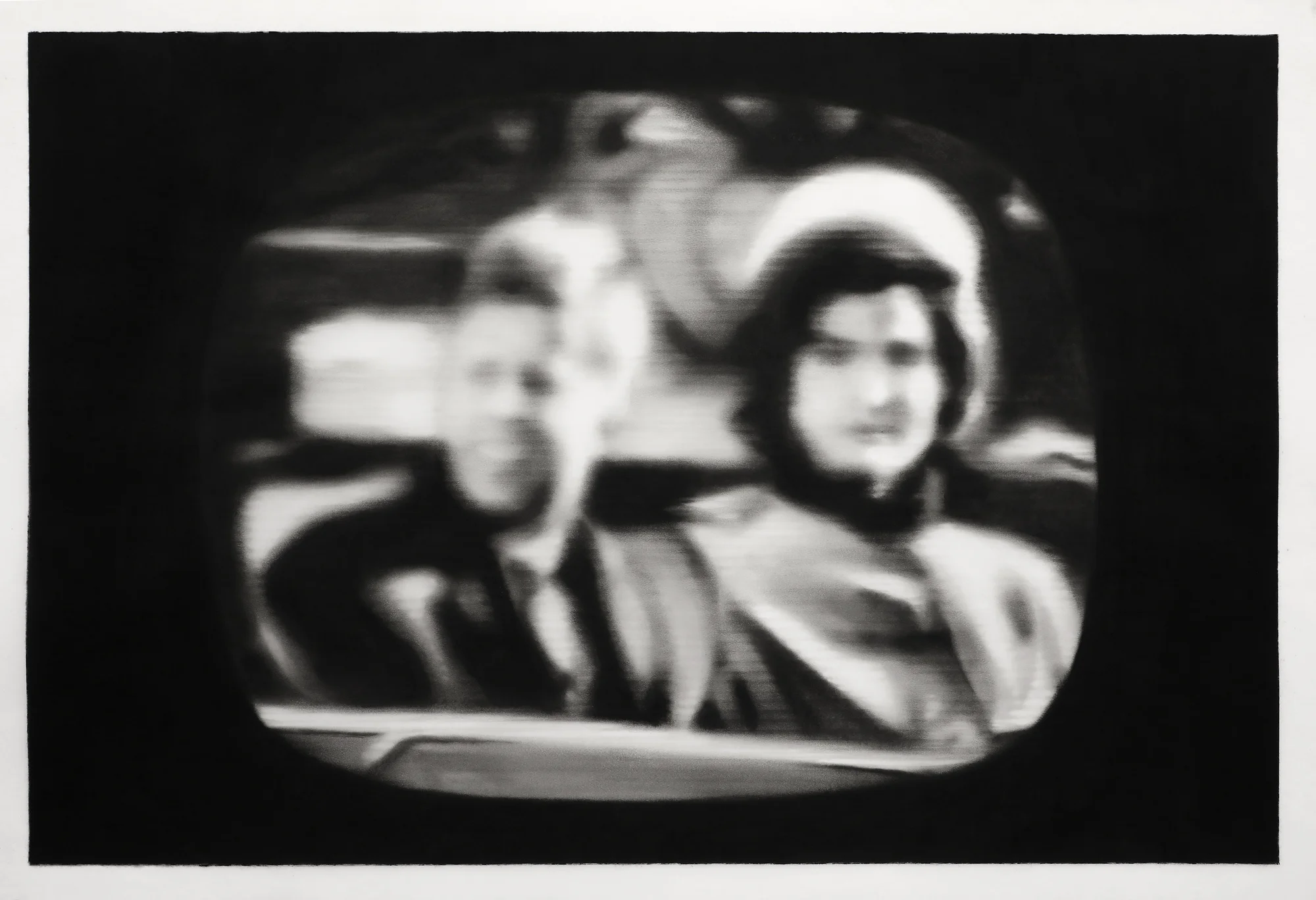 Study of JFK + Jackie on TV by Robert Longo