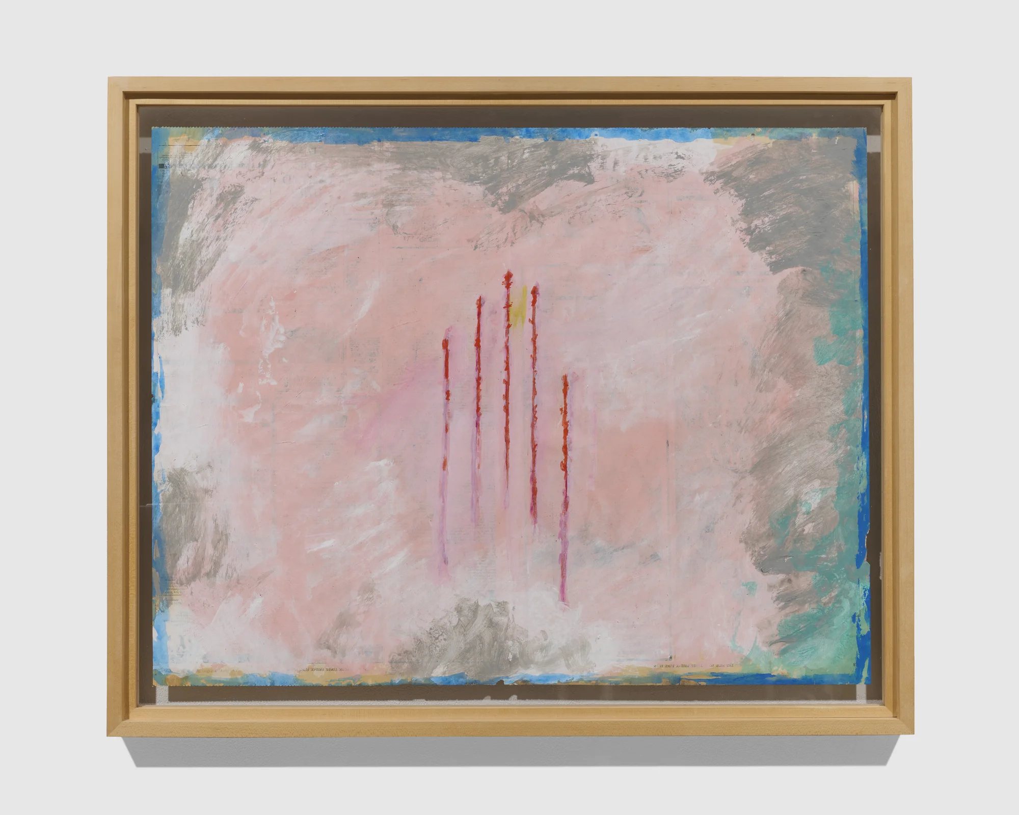 Untitled (Five Vertical Red Lines) by Paul Thek