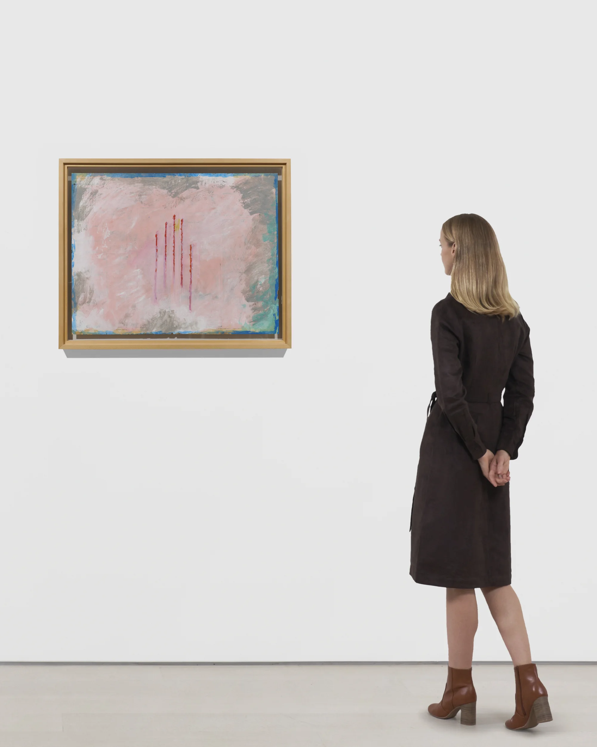 Untitled (Five Vertical Red Lines) by Paul Thek