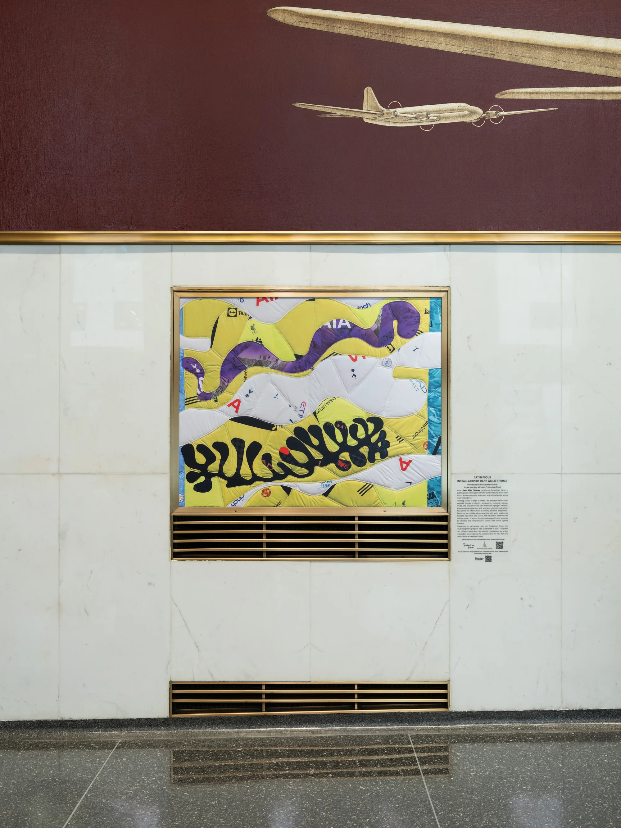 Installation view of Hank Willis Thomas at Rockefeller Center