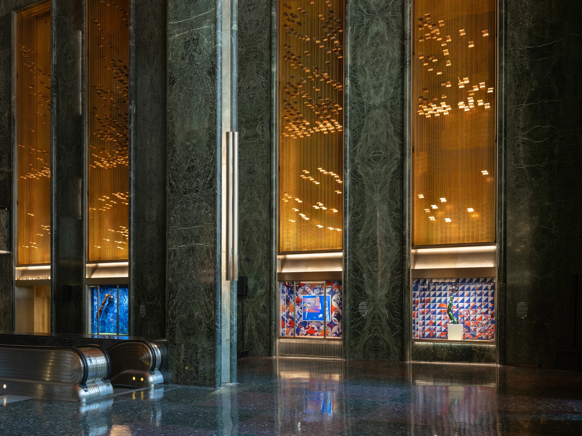 Installation view of Hank Willis Thomas at Rockefeller Center