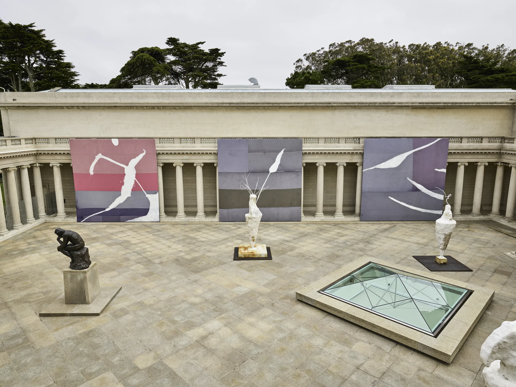 Install of Symbols of Actual Life by Julian Schnabel