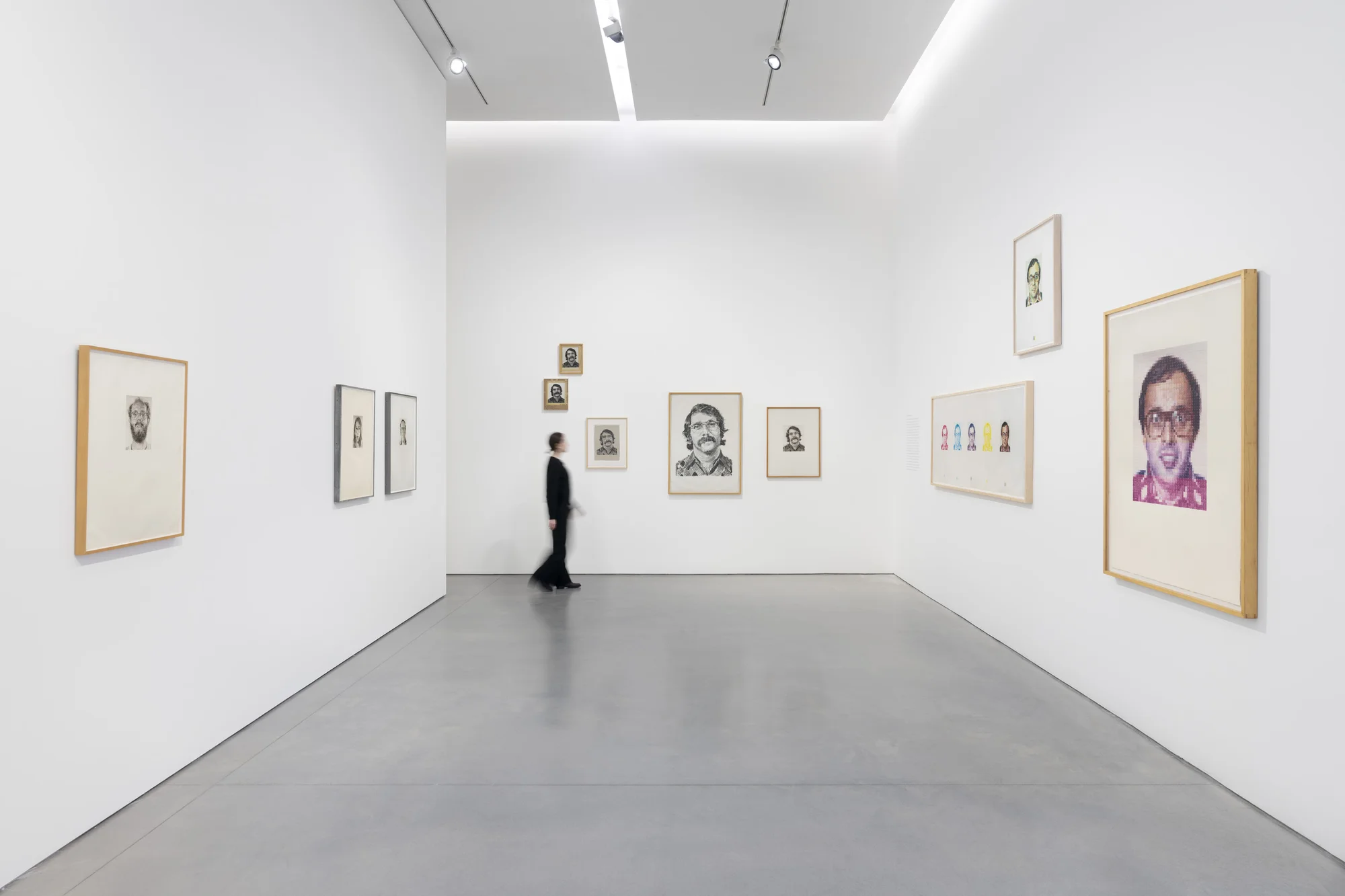 Installation view of On Paper by Chuck Close