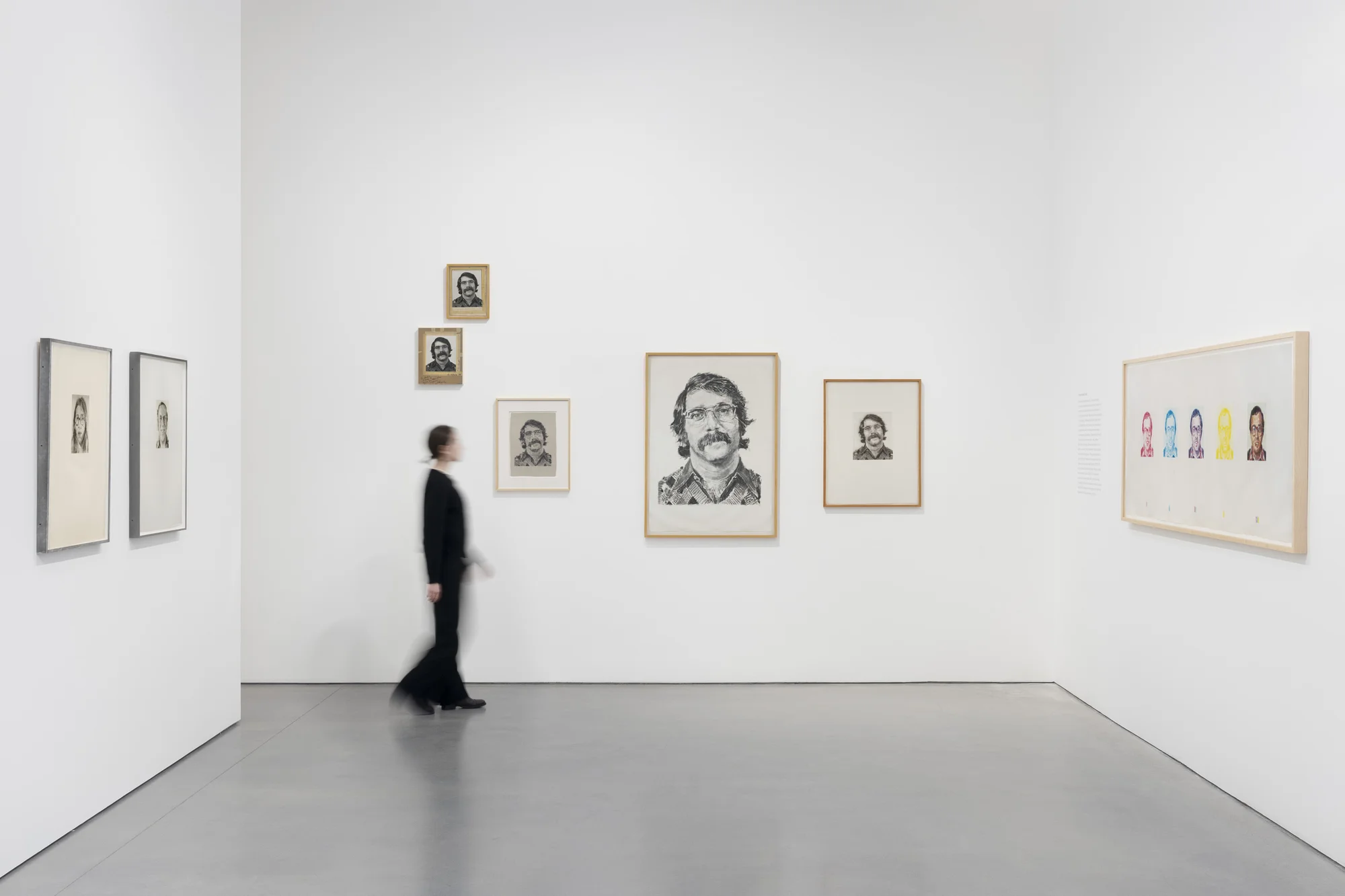 Installation view of On Paper by Chuck Close