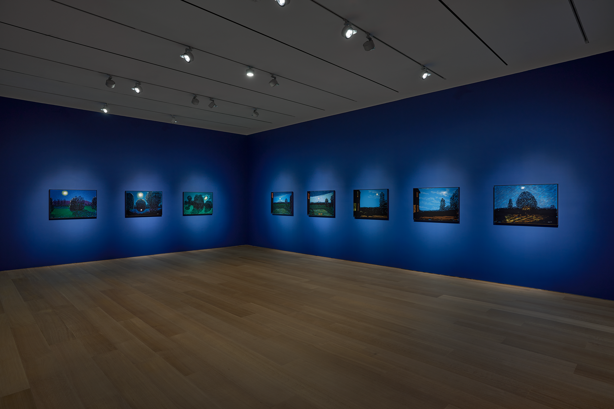 Installation view of The Moon Room by David Hockney