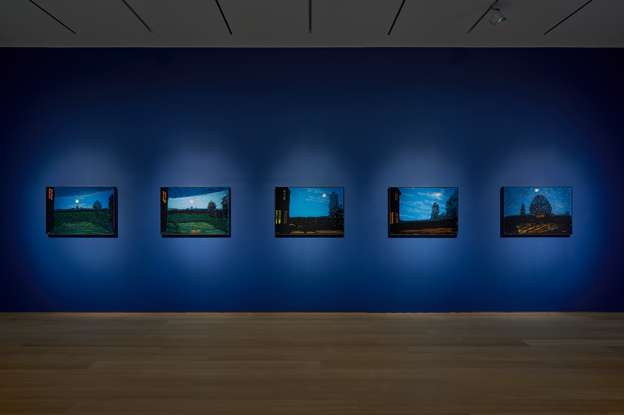 Installation view of The Moon Room by David Hockney