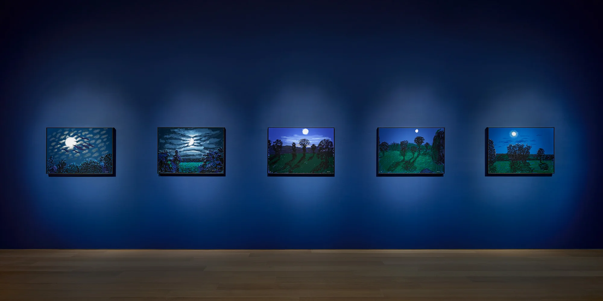Installation view of The Moon Room by David Hockney