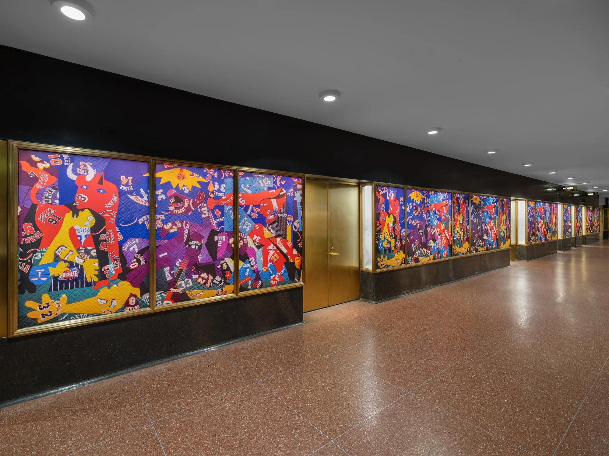 Installation view of Hank Willis Thomas at Rockefeller Center