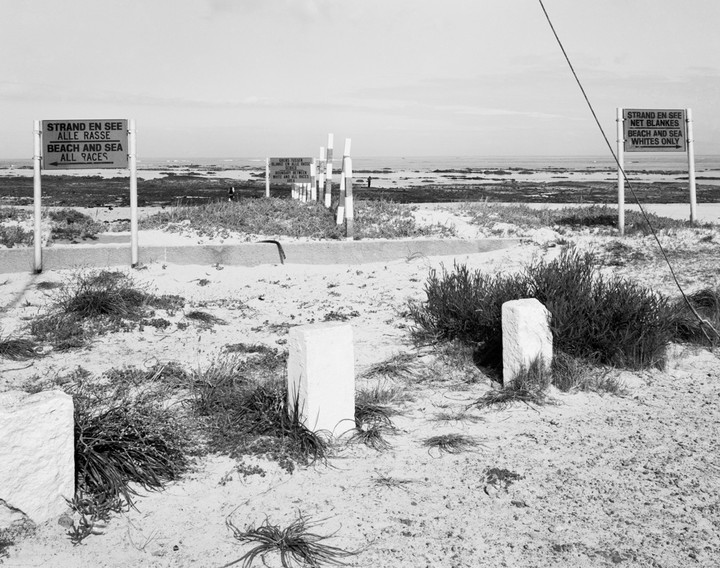David Goldblatt — Racially Segregated beach areas and the boundary between them. Strand, Western Cape.