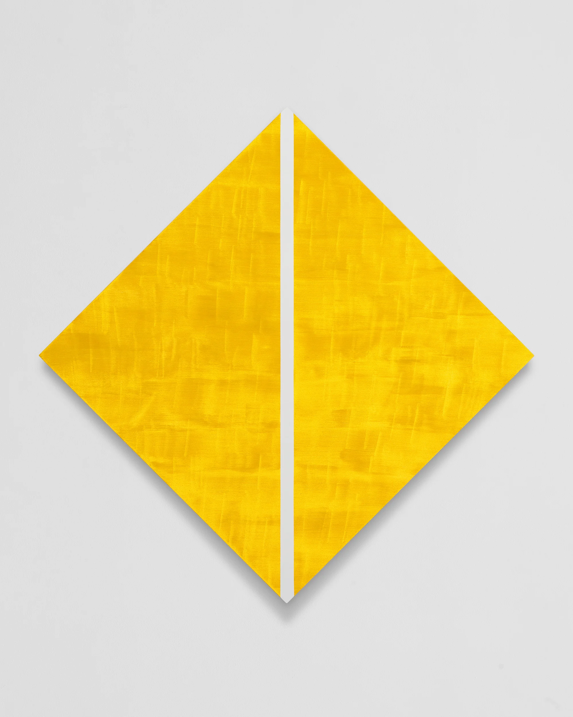 Untitled (Yellow Diamond with White Inner Band) by Mary Corse