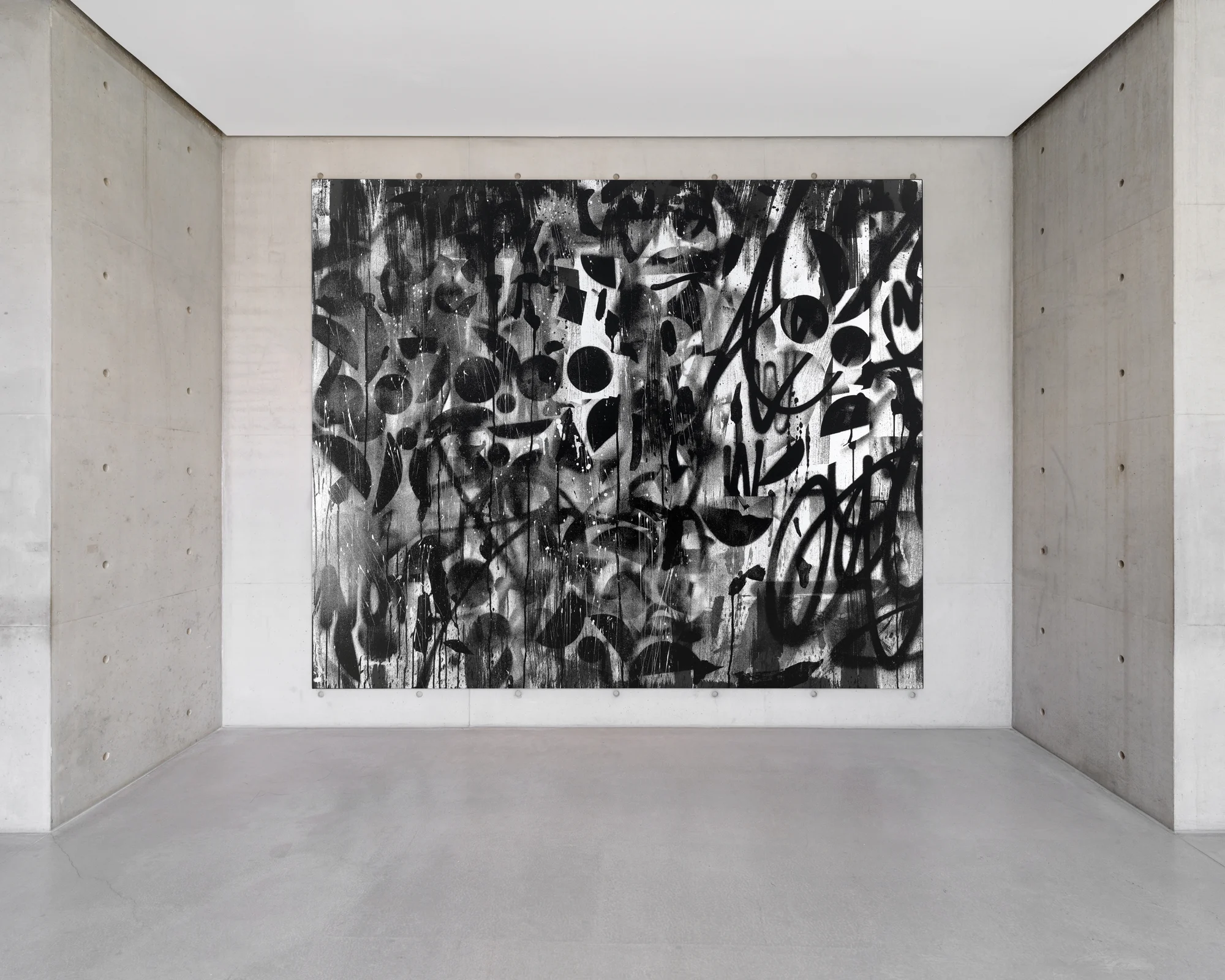 Installation view by Can I Be? by Adam Pendleton at the Langen Foundation, Neuss