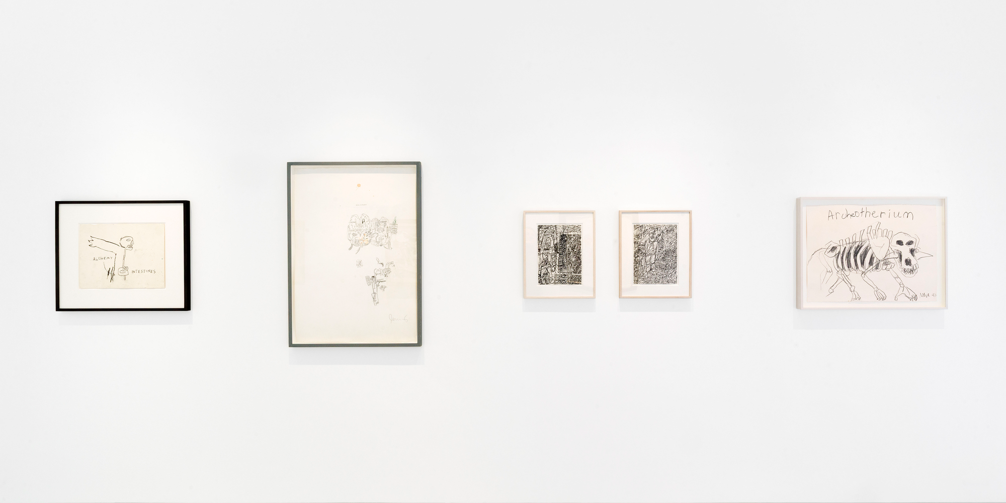 Installation view of Reverse Alchemy: Dubuffet, Basquiat, Nava