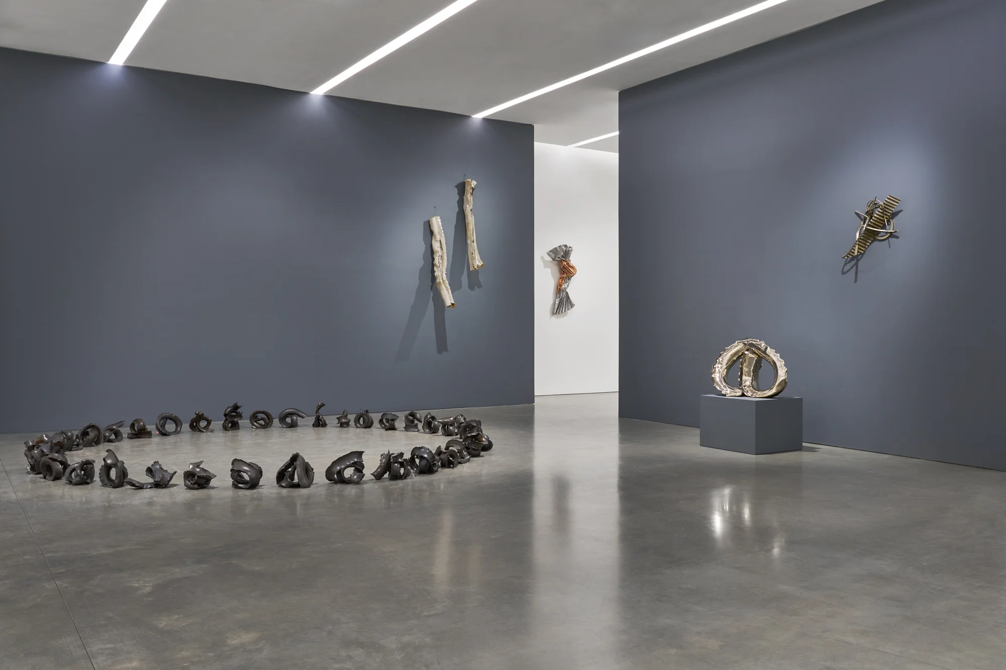 Installation view of KNOTTING, TYING, FOLDING by Lynda Benglis