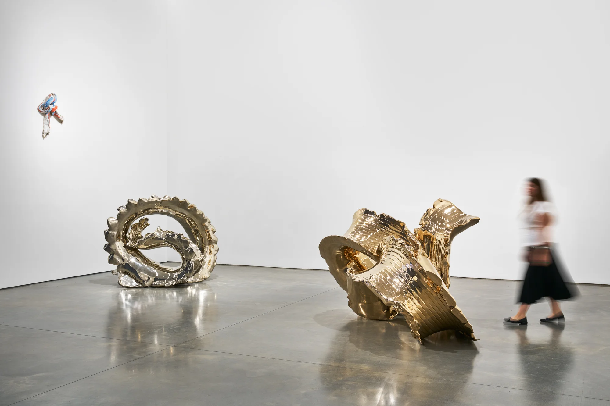 Installation view of KNOTTING, TYING, FOLDING by Lynda Benglis