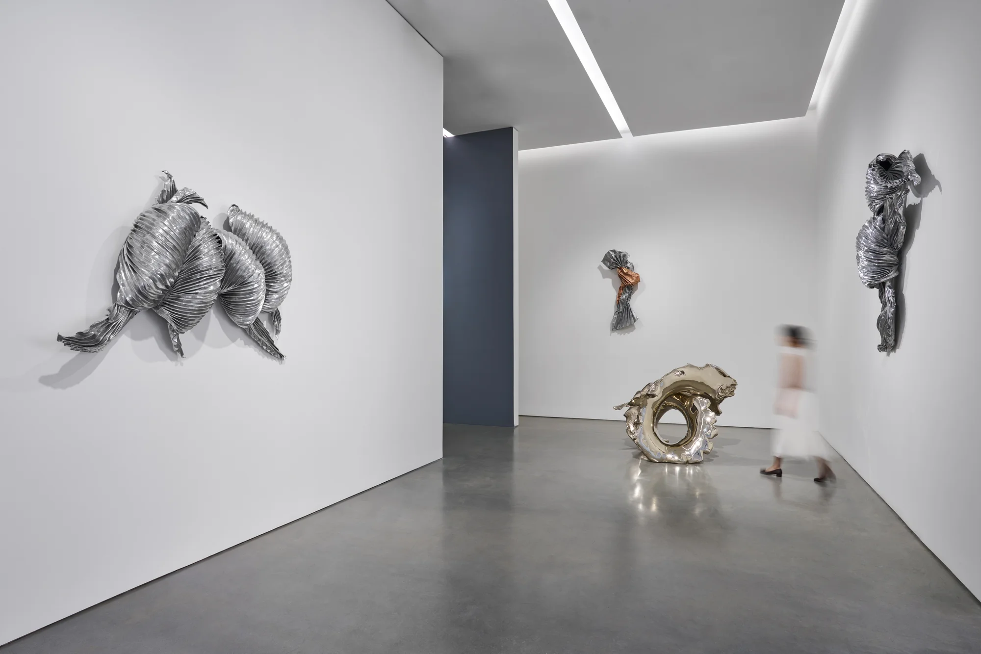 Installation view of KNOTTING, TYING, FOLDING by Lynda Benglis