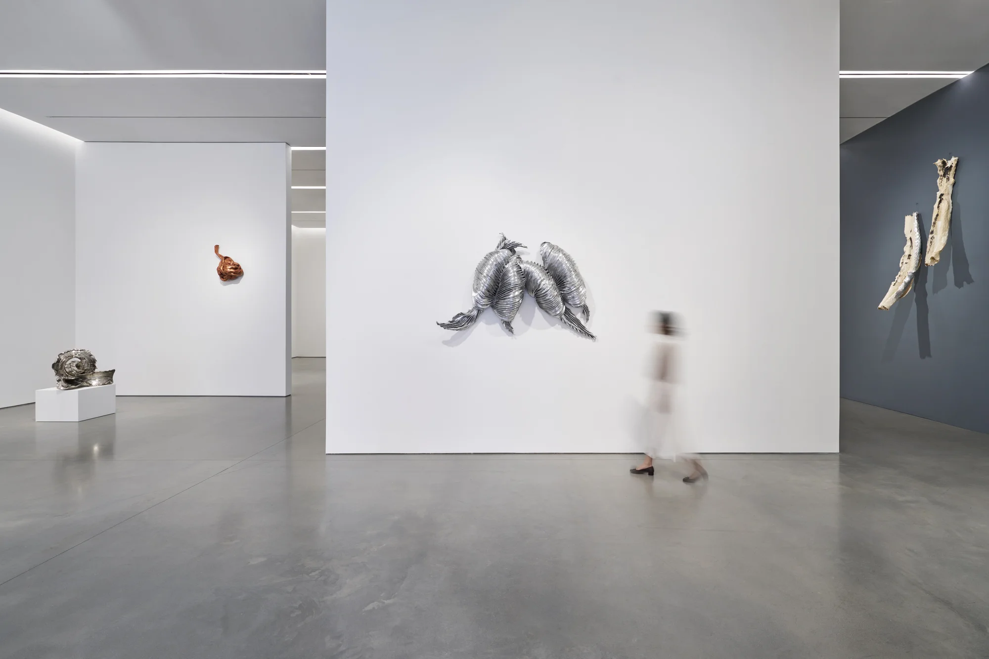 Installation view of KNOTTING, TYING, FOLDING by Lynda Benglis