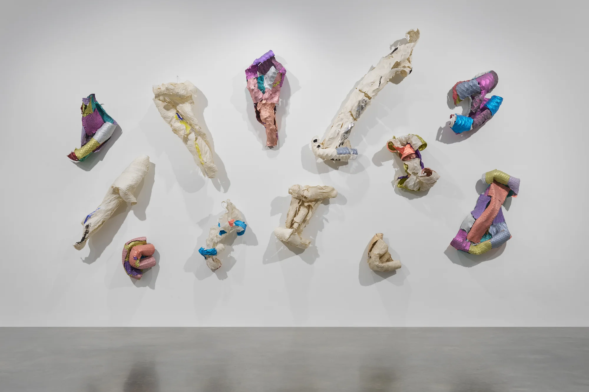 Installation view of KNOTTING, TYING, FOLDING by Lynda Benglis
