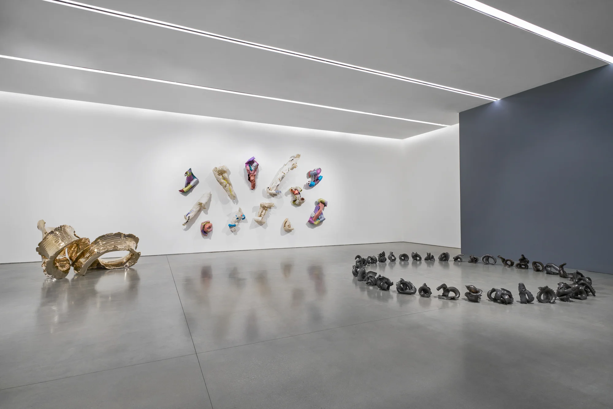 Installation view of KNOTTING, TYING, FOLDING by Lynda Benglis