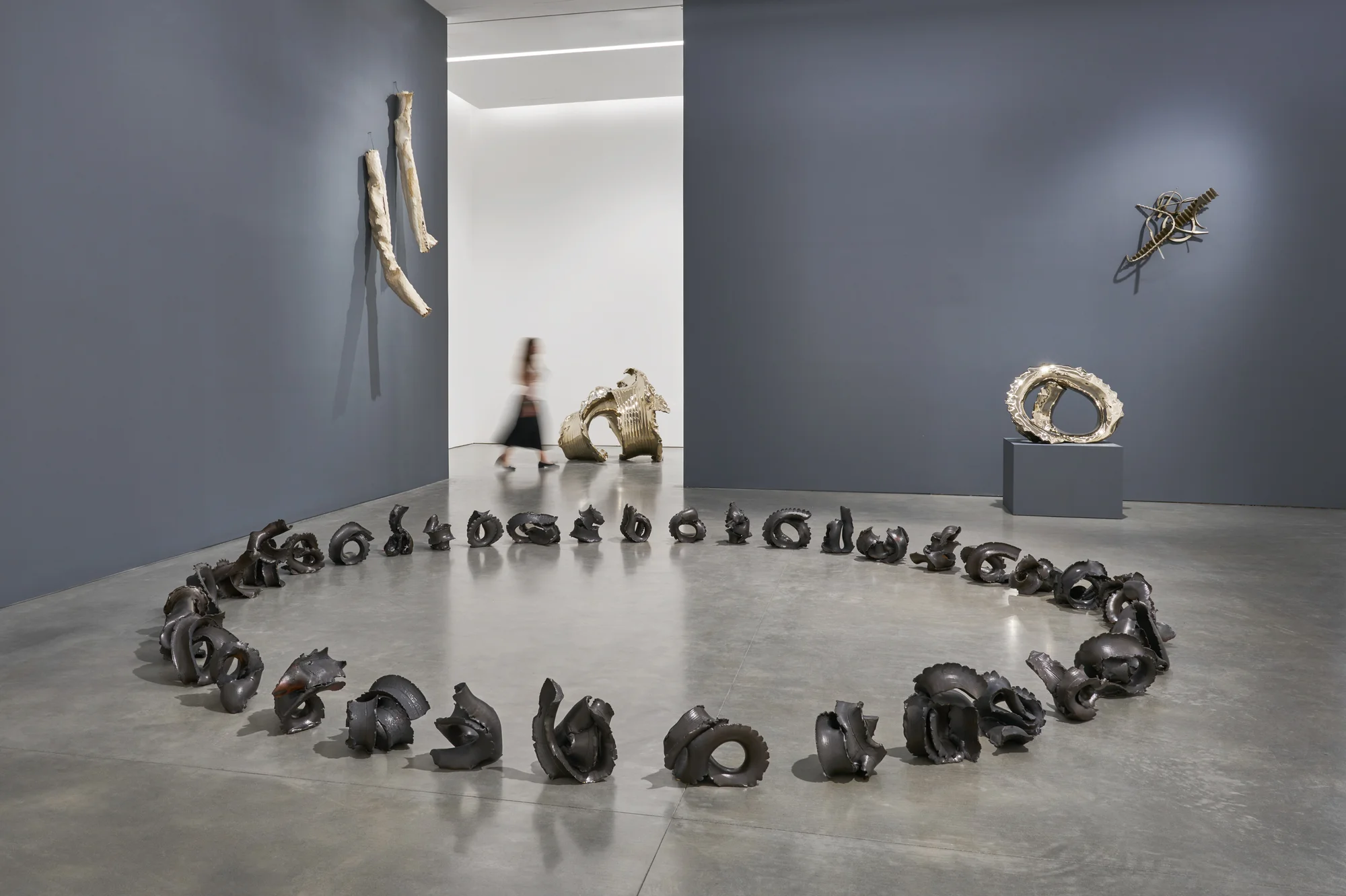 Installation view of KNOTTING, TYING, FOLDING by Lynda Benglis
