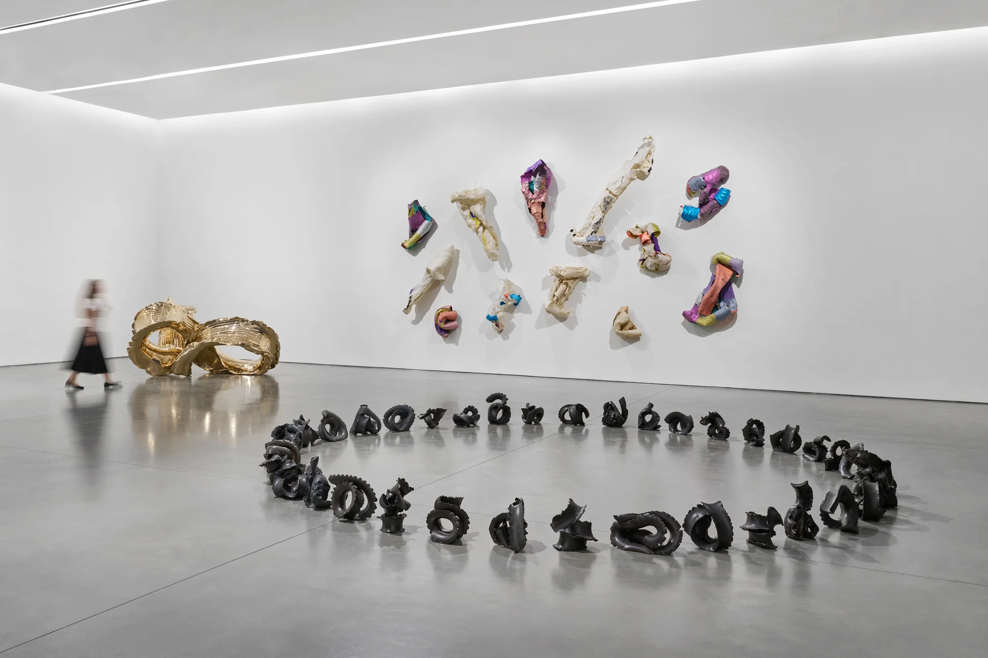 Installation view of KNOTTING, TYING, FOLDING by Lynda Benglis