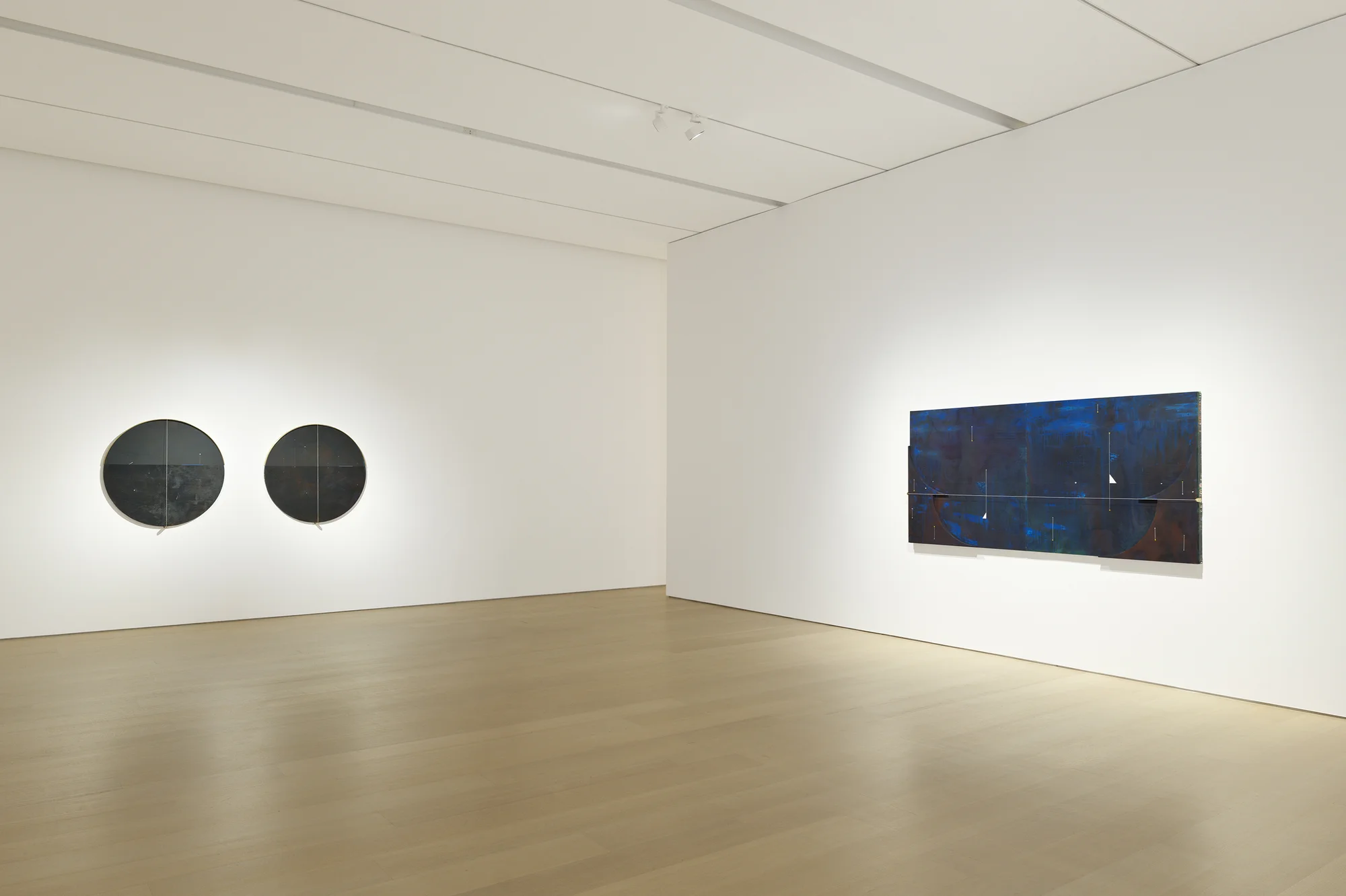 Installation view of Seeing in Blue by Torkwase Dyson