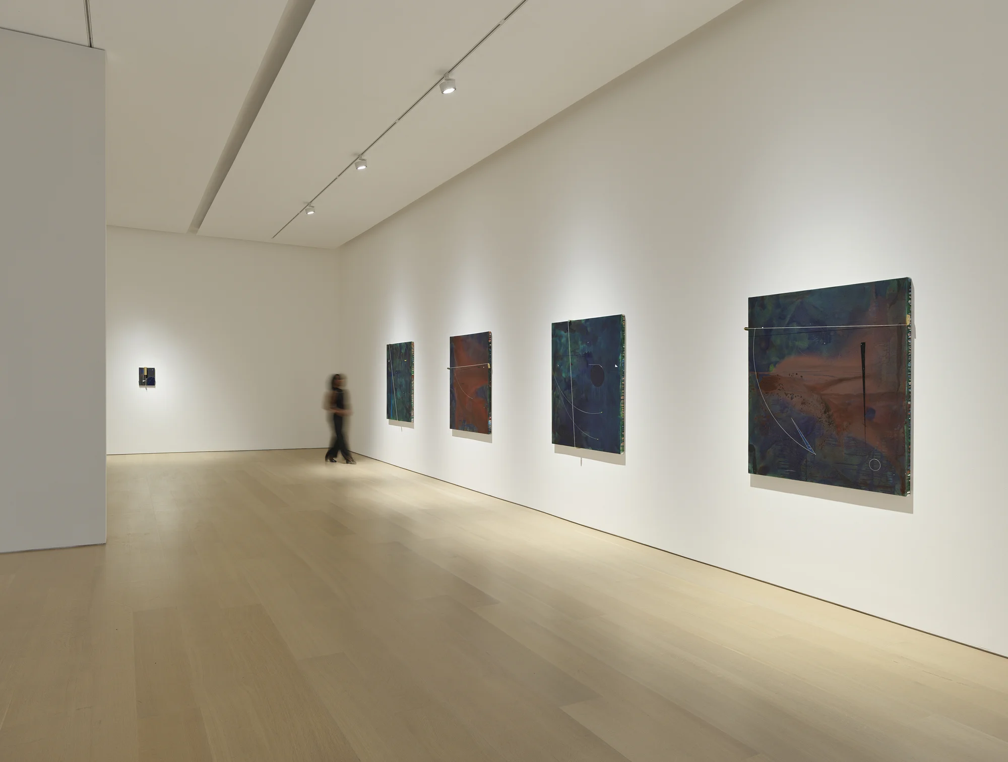 Installation view of Seeing in Blue by Torkwase Dyson