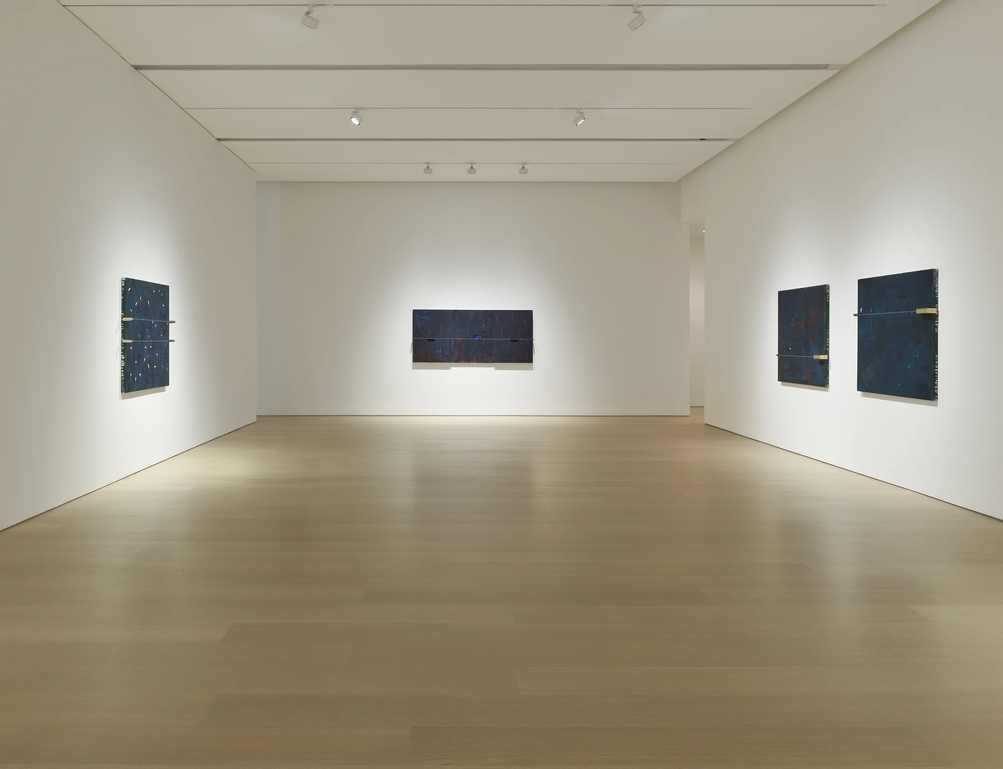 Installation view of Seeing in Blue by Torkwase Dyson