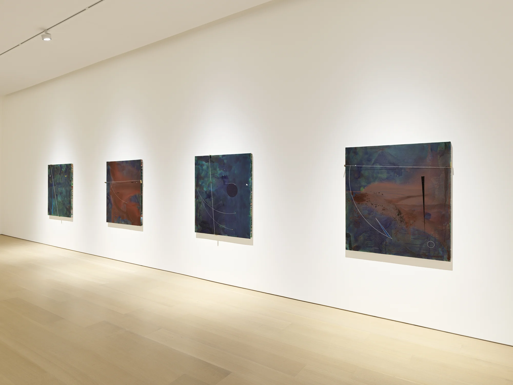 Installation view of Seeing in Blue by Torkwase Dyson