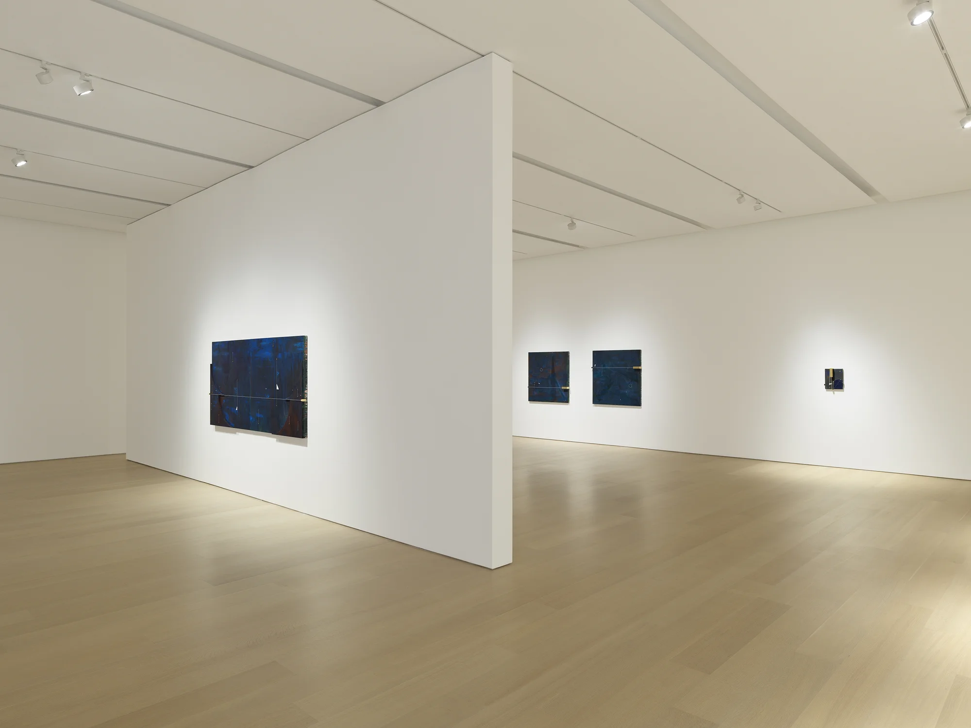 Installation view of Seeing in Blue by Torkwase Dyson