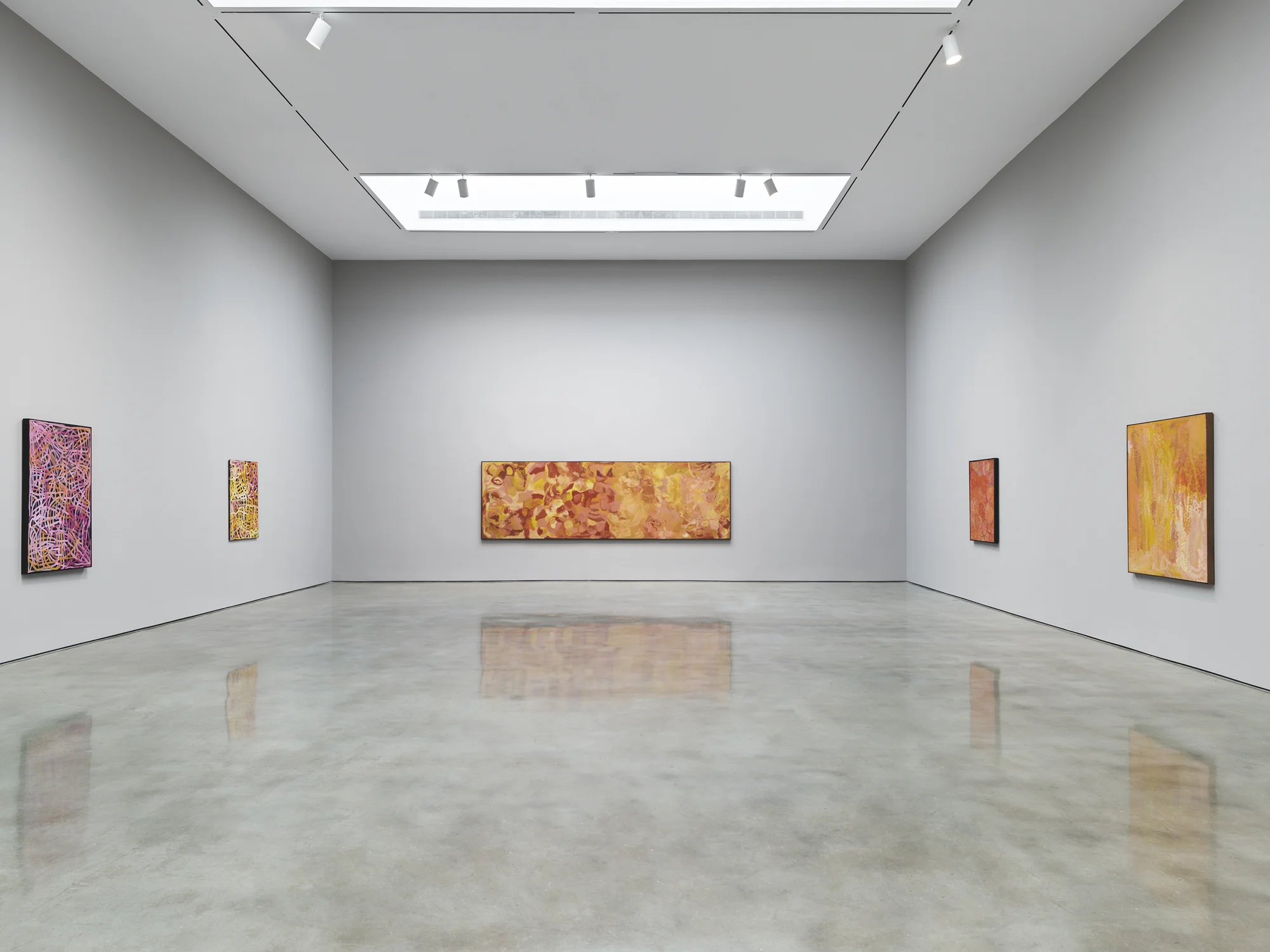 Installation view of The Turning Season by Emily Kam Kngwarray