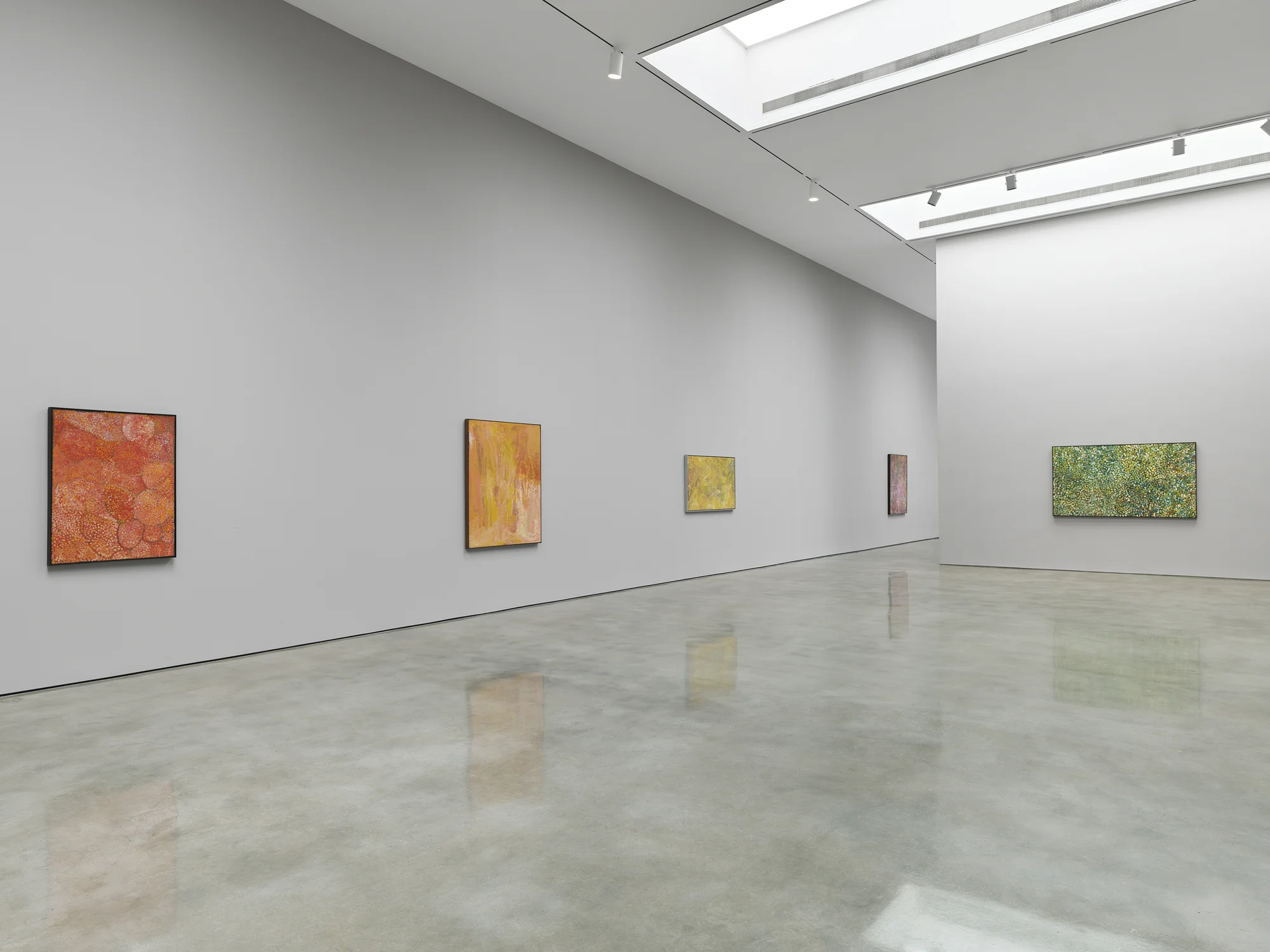 Installation view of The Turning Season by Emily Kam Kngwarray