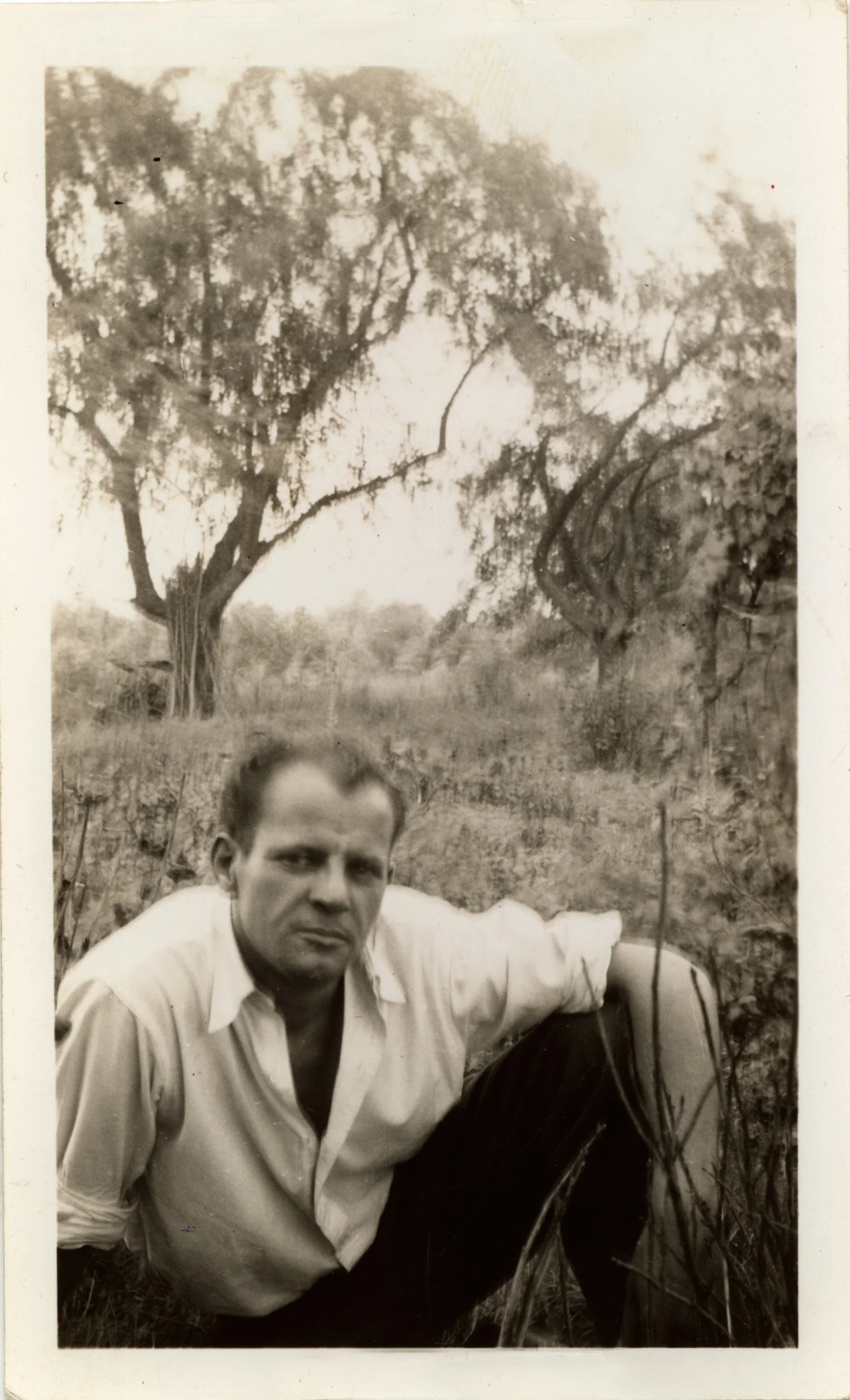 Archival photograph of Jackson Pollock in Bucks County, Pennsylvania, 1939, by Sanford McCoy