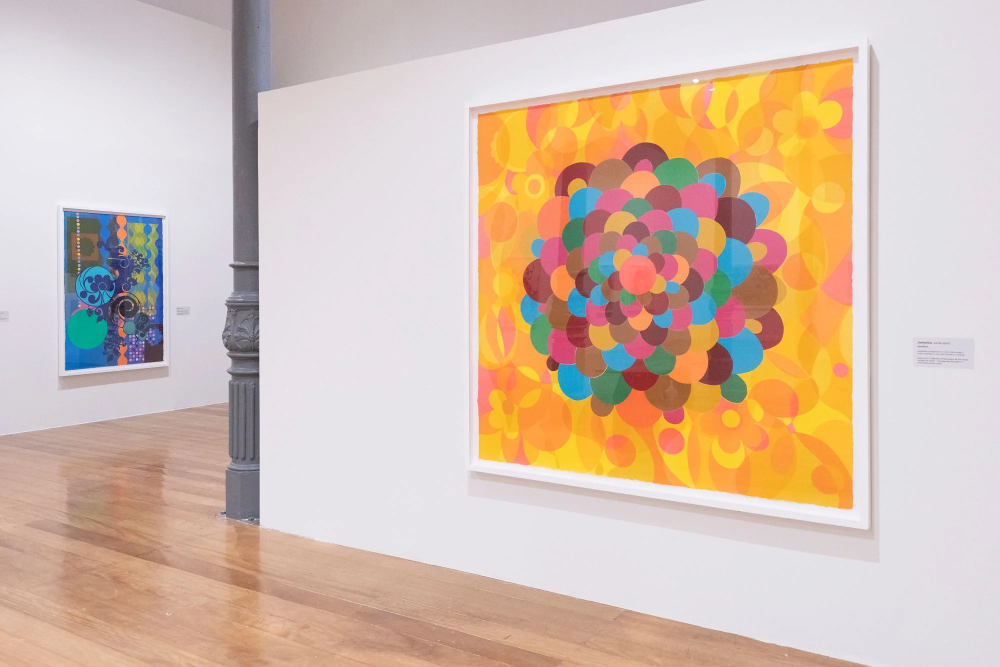 Installation view of engravings from the collection of the Pinacoteca de São Paulo by Beatriz Milhazes