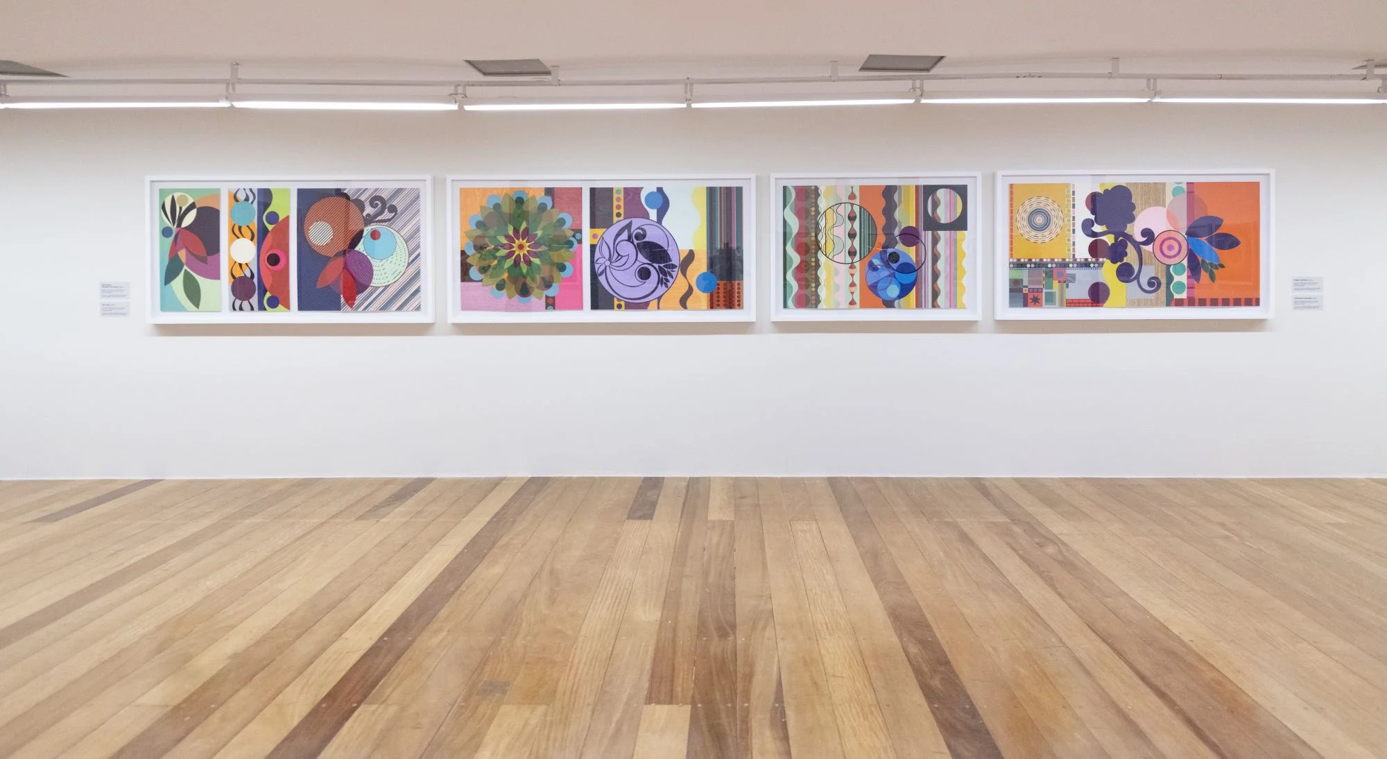 Installation view of engravings from the collection of the Pinacoteca de São Paulo by Beatriz Milhazes