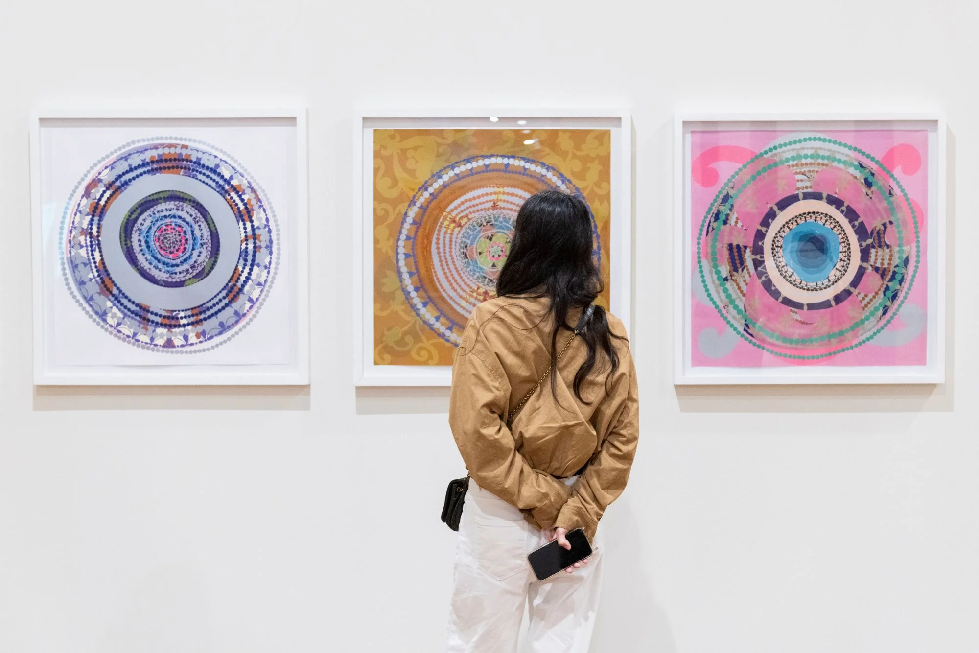 Installation view of engravings from the collection of the Pinacoteca de São Paulo by Beatriz Milhazes