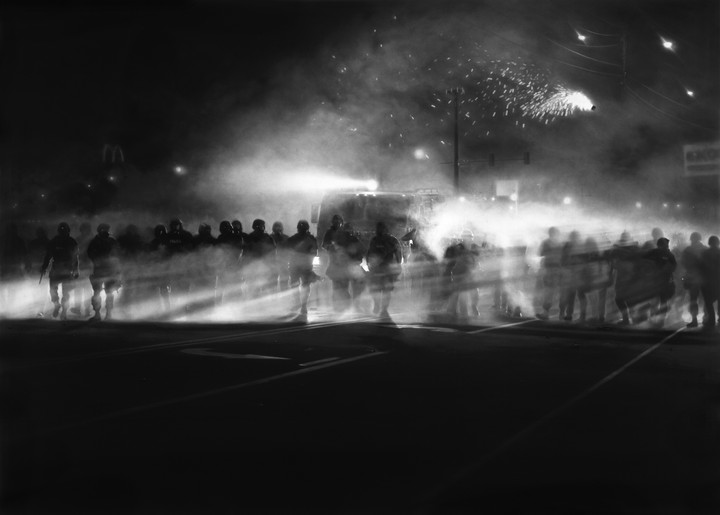 Robert Longo — Untitled (Ferguson Police, August 13, 2014)