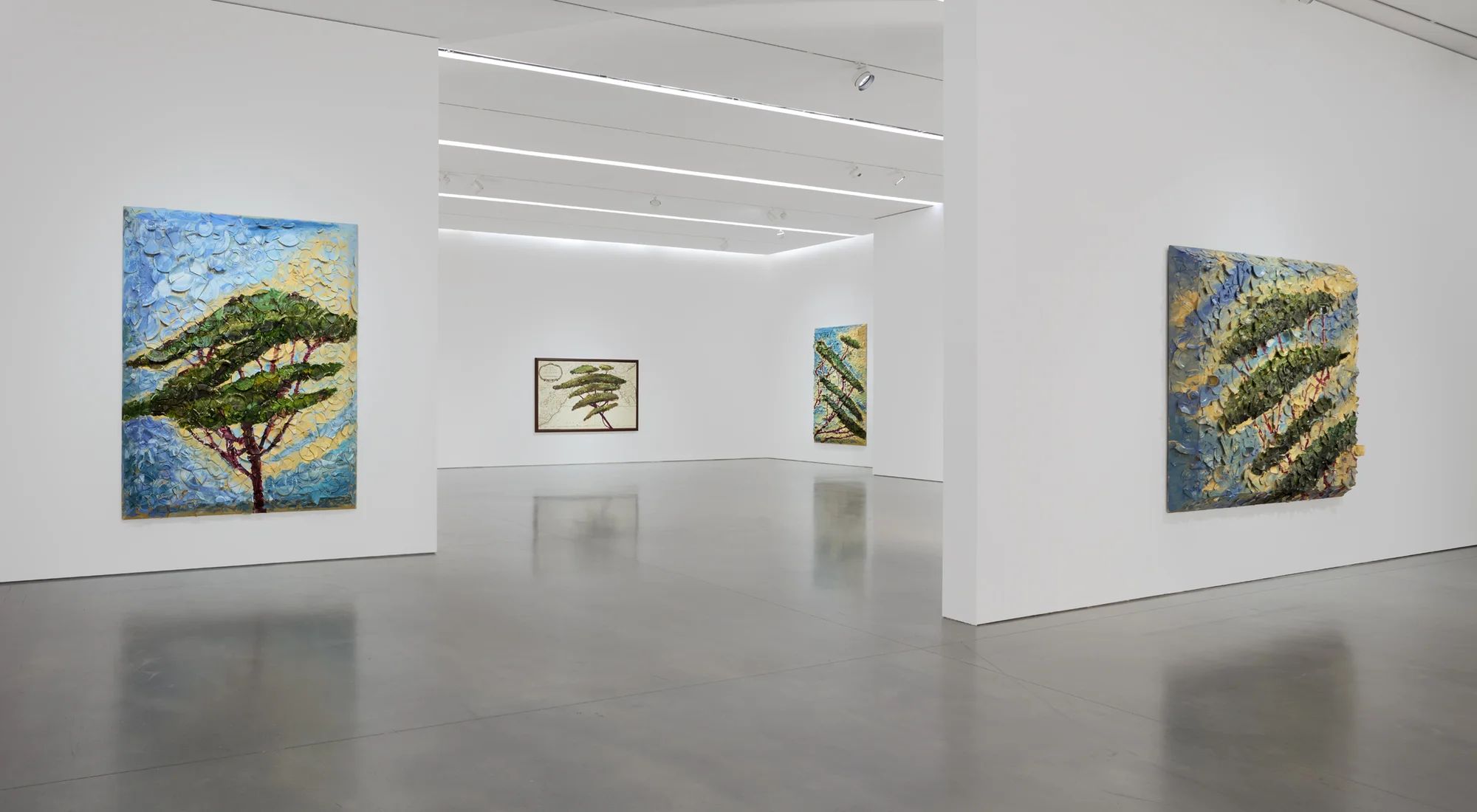 Installation view of Italy Through Its Trees by Julian Schnabel