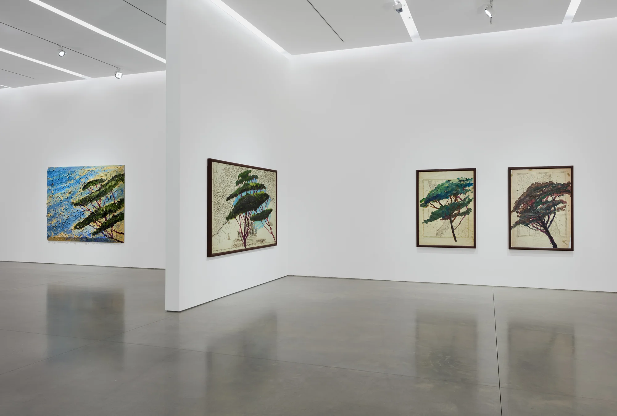 Installation view of Italy Through Its Trees by Julian Schnabel