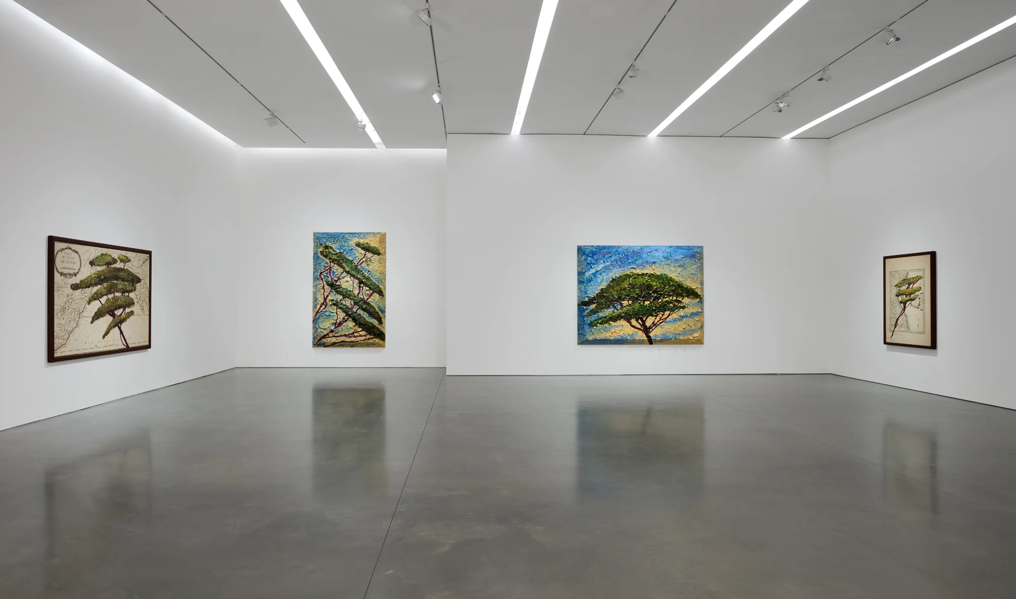 Installation view of Italy Through Its Trees by Julian Schnabel